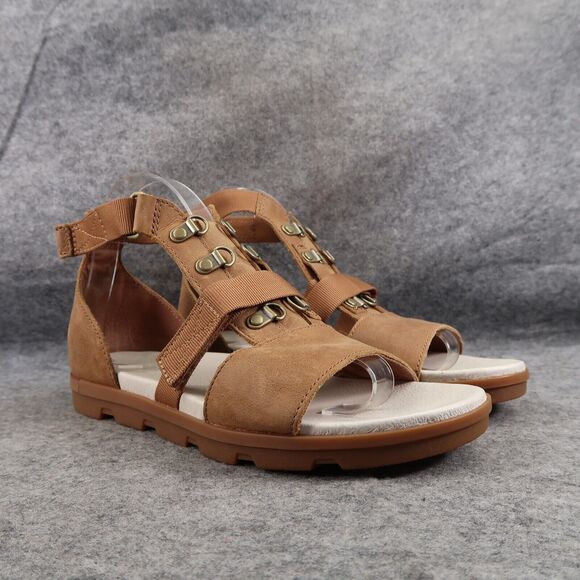 Sorel Shoes Women 9 Sandal Gladiator Fashion Comfort Leather Torpeda Carly Brown - Picture 1 of 14